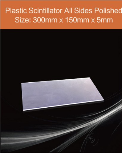 Plastic scintillator, equivalent BC 408 or EJ 200, Plastic scintillator material 300mm x 150mm x 5mm all sides polished